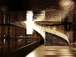 Sweeping staircase. Al Mourjan Lounge, Doha. 