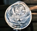 Ice in a glass.
