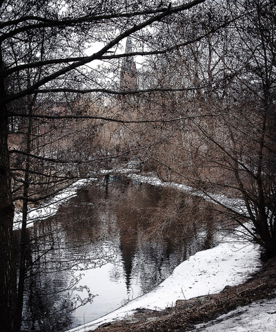 Akerselva i mars.